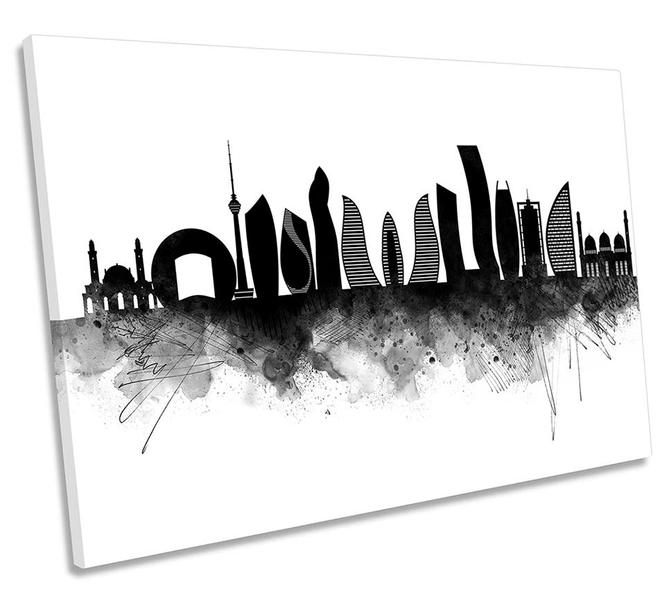 Baku Abstract City Skyline Black