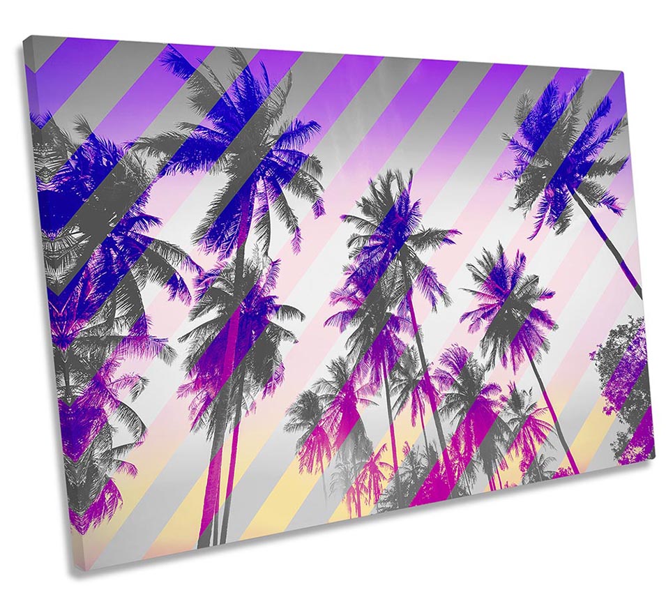 Palm Trees Stripes Pink