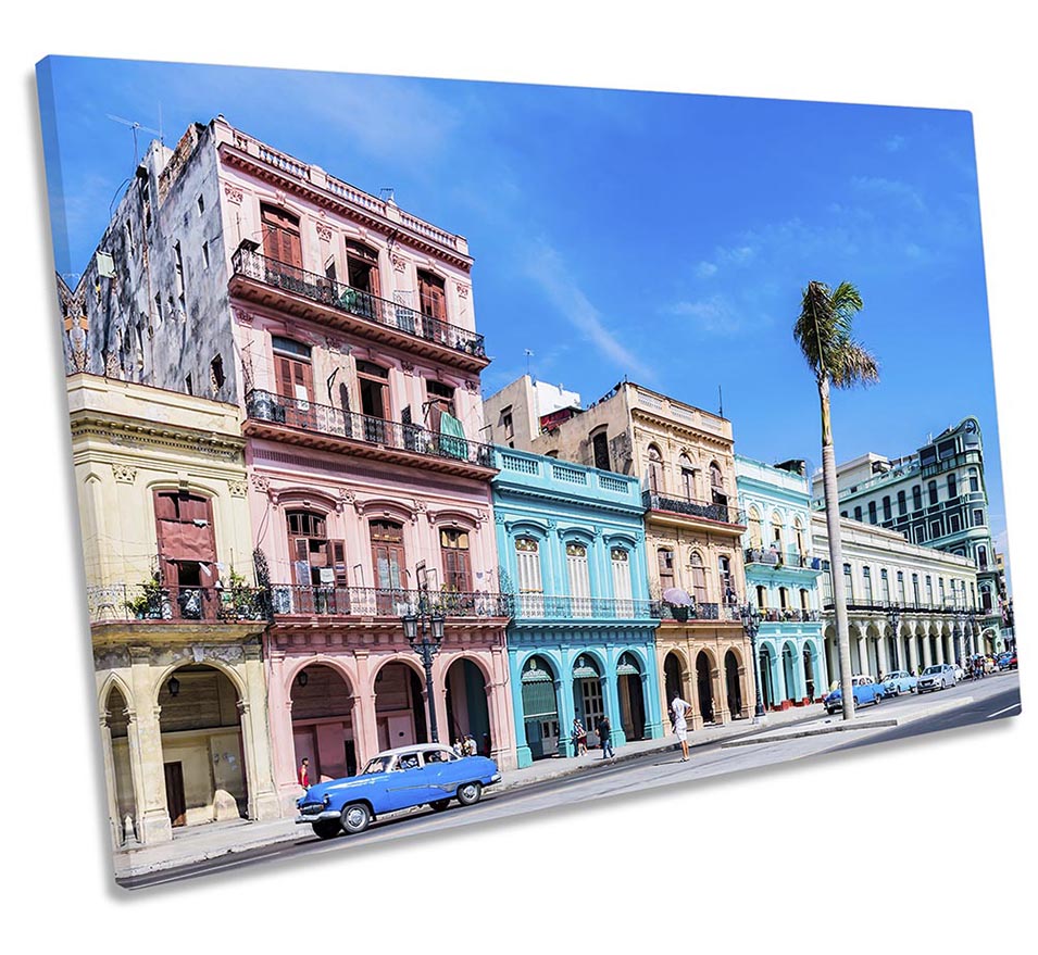 Cuba Cityscape Street Blue