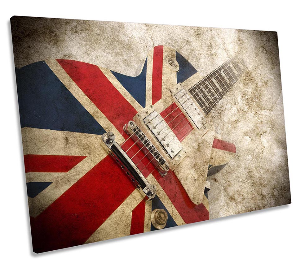 Union Jack Guitar Music Red