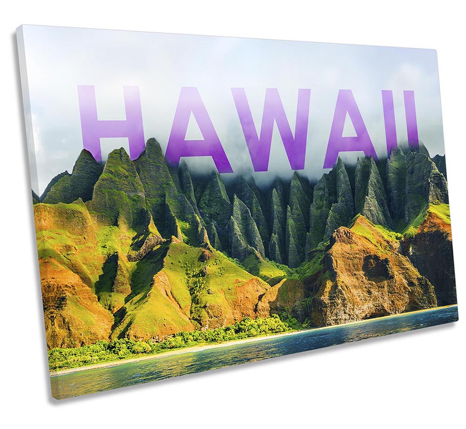 Hawaii Landscape Mountains Multi-Coloured