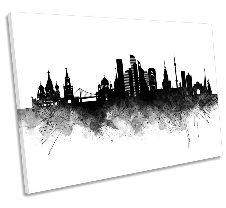 Moscow Abstract City Skyline Black
