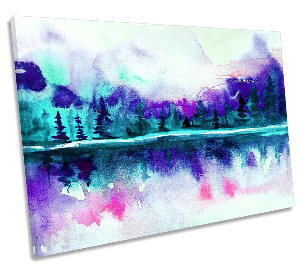 Abstract Watercolour Landscape Purple
