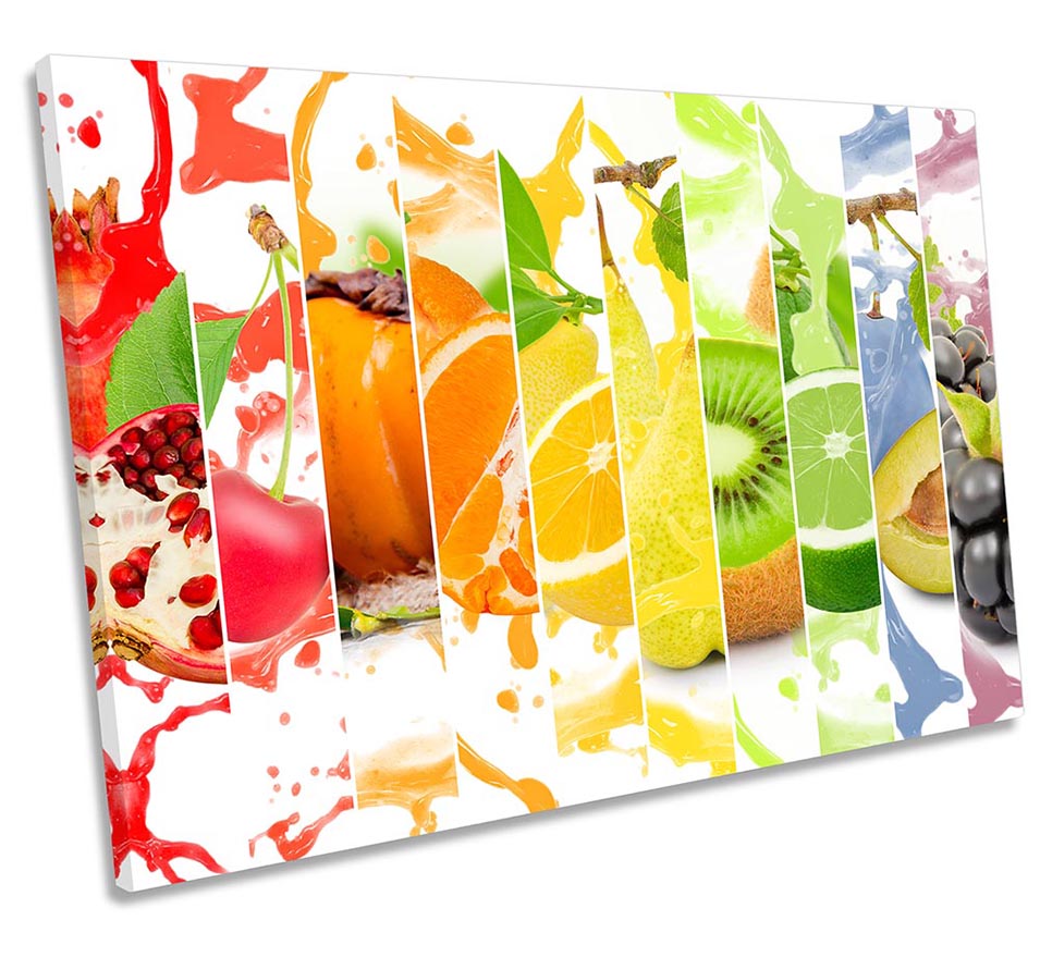 Fruit Collage Splash Kitchen Multi-Coloured