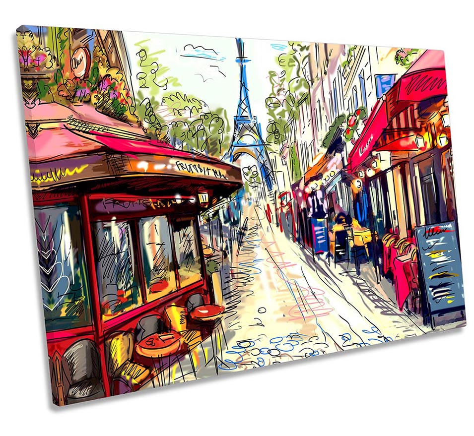 Paris Coffee Cafes Street Multi-Coloured
