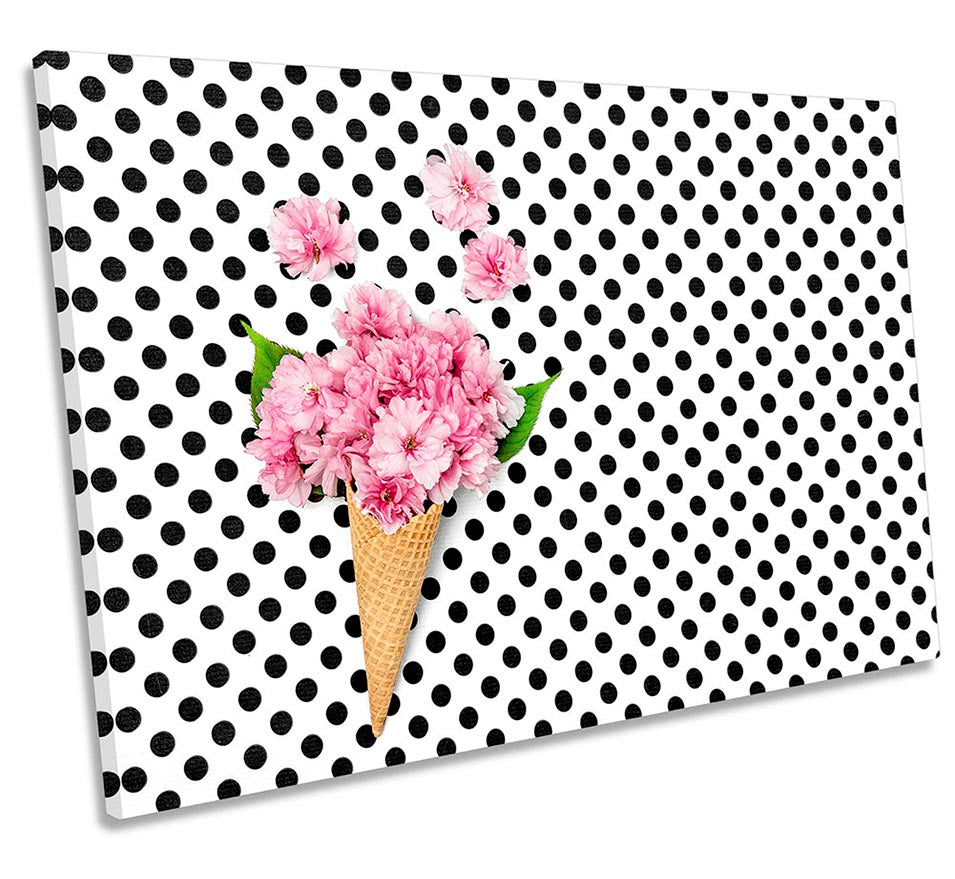 Ice Cream Flowers Spots Pink