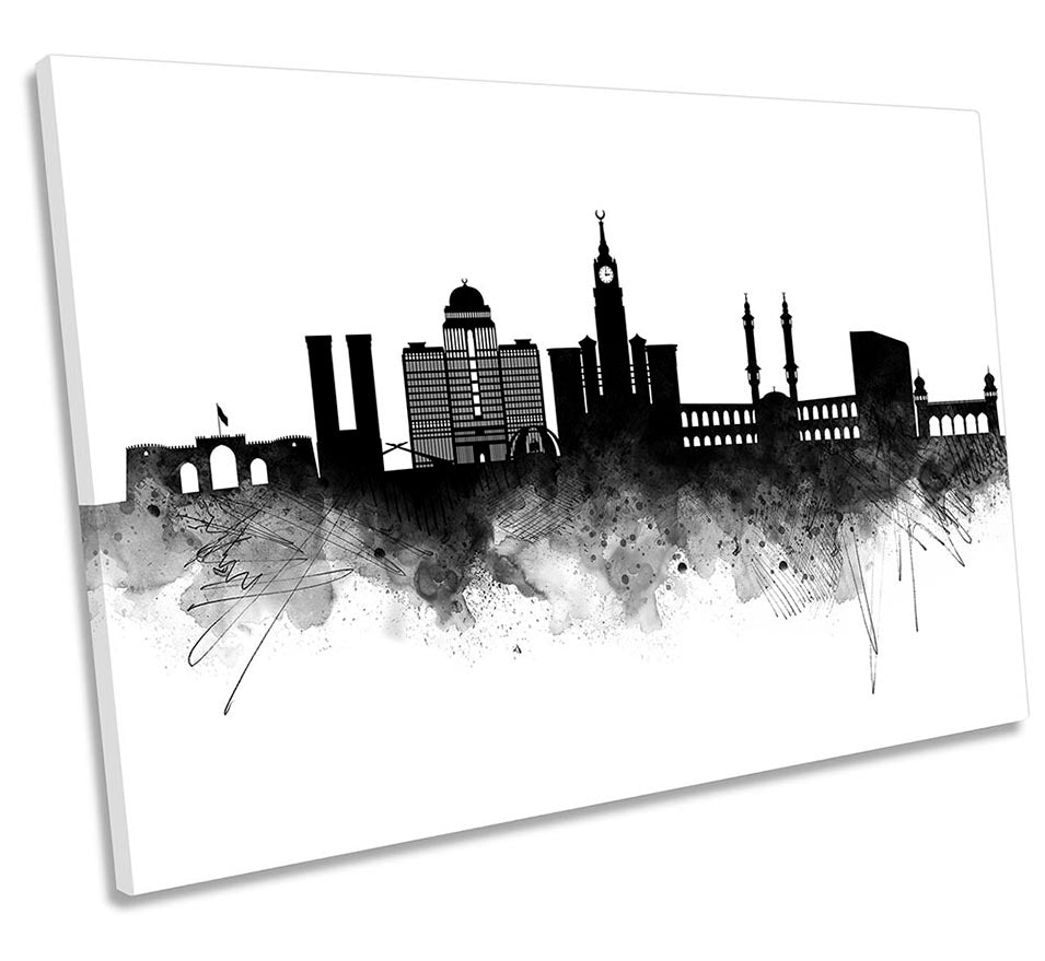 Makkah Abstract City Skyline Black