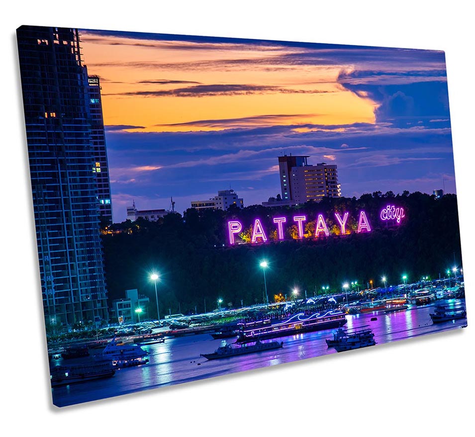 Pattaya Sign Marina Thailand Pink