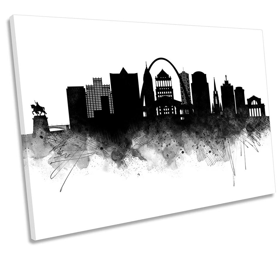 St Louis Abstract City Skyline Black