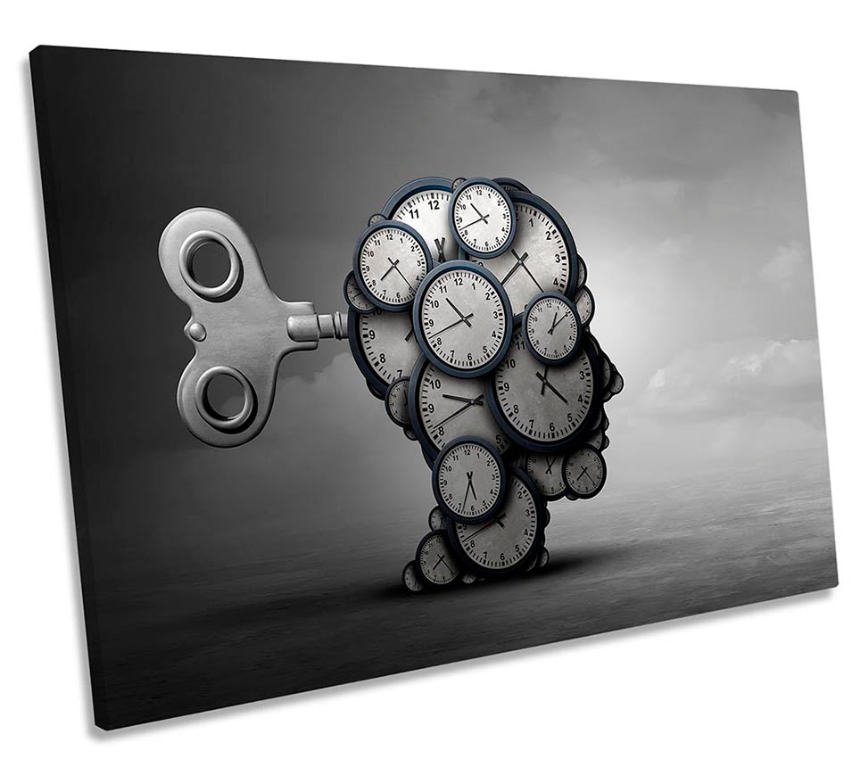 Surreal Clock Head Concept Grey