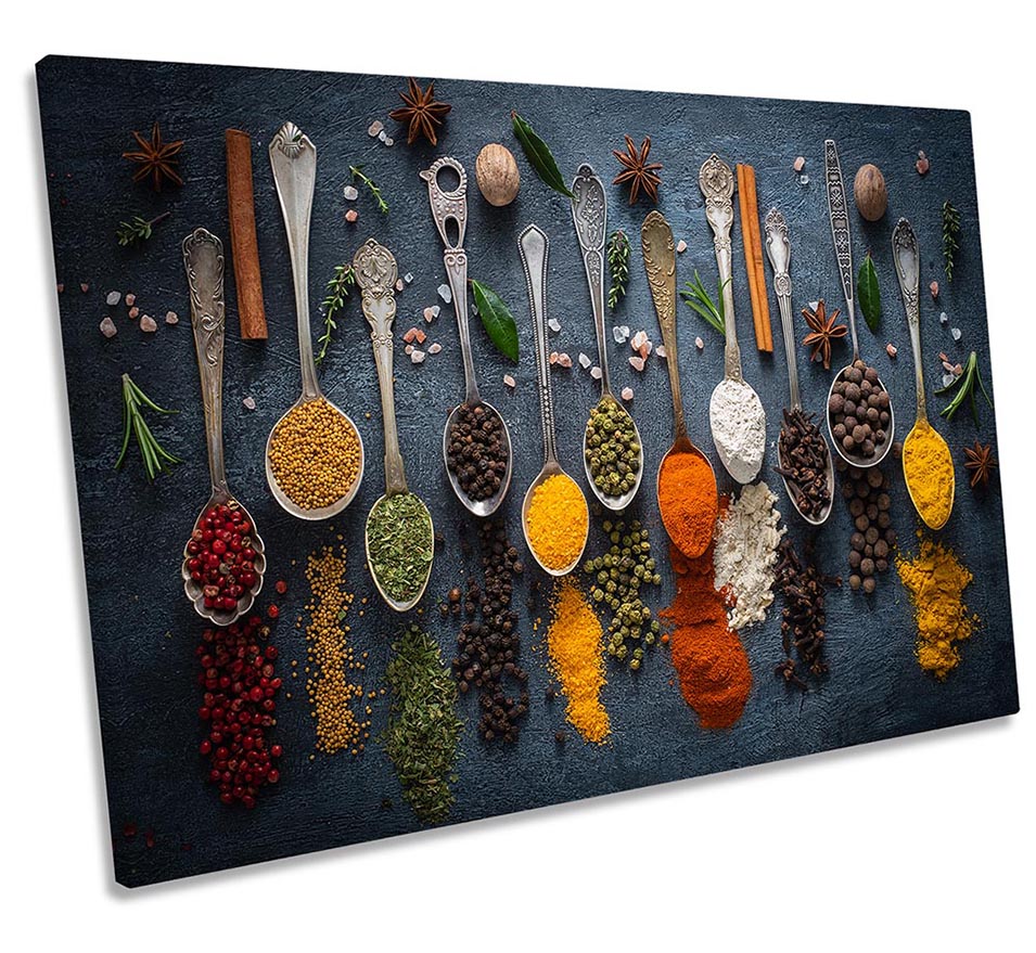 Herbs Spices Powder Spoons Kitchen Multi-Coloured
