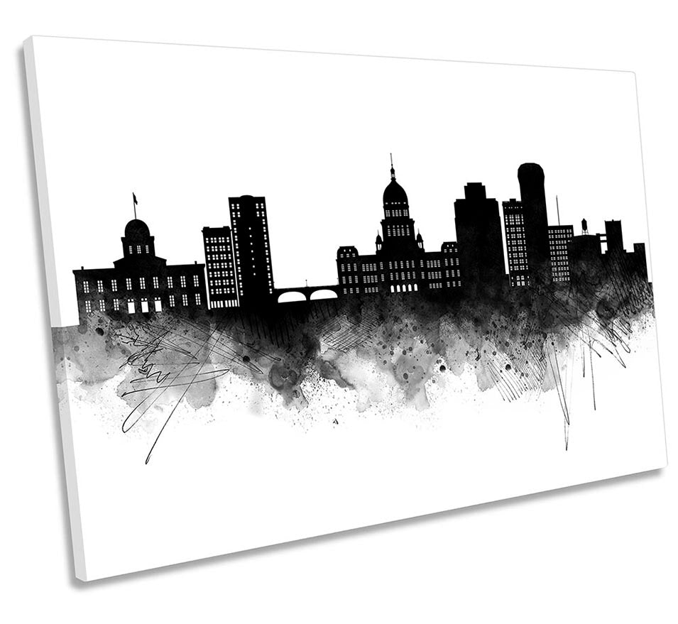 Springfield Abstract City Skyline Black