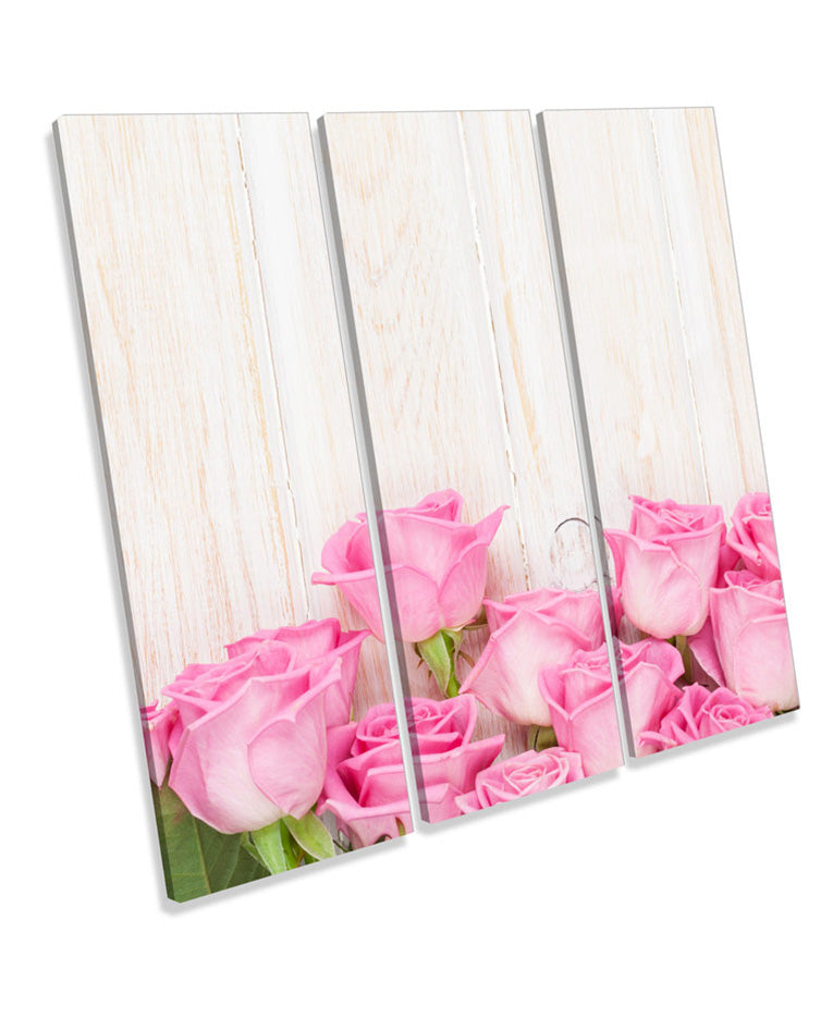 Pink Flowers Floorboards Floral