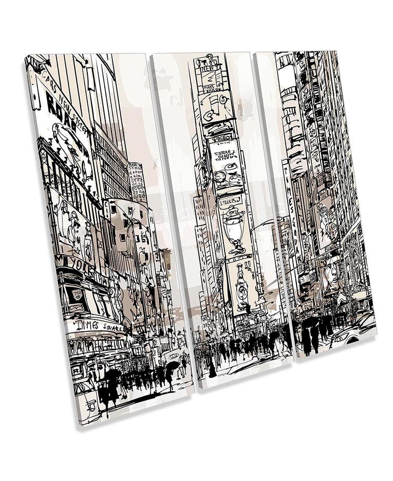 New York Times Square Sketch Grey