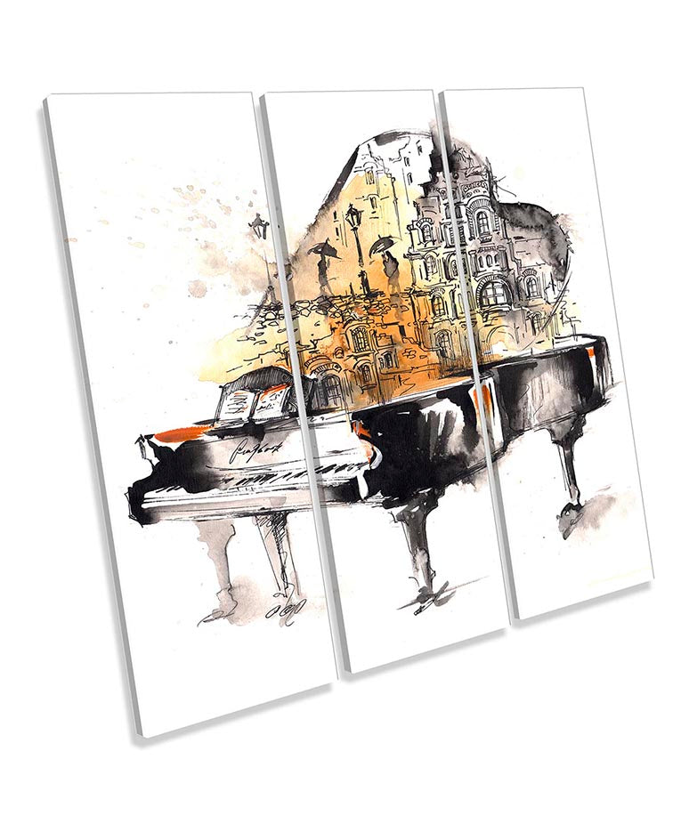 Piano Music City Abstract Multi-Coloured