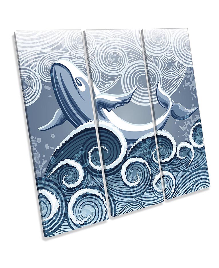 Whale Waves Bathroom Blue
