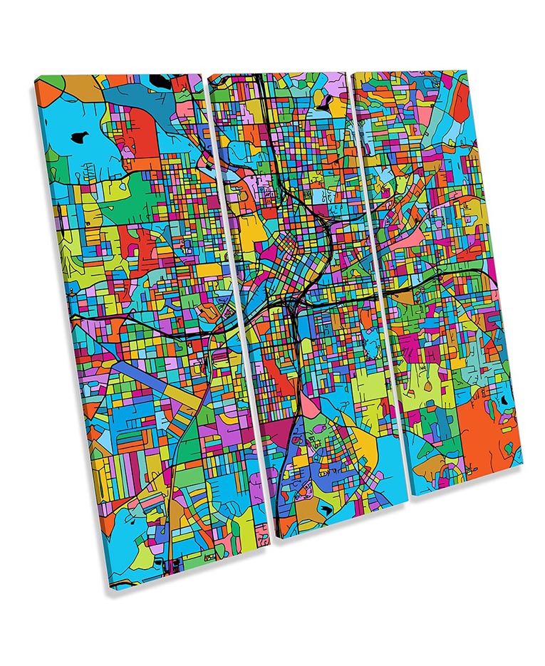Atlanta Georgia Modern Map Multi-Coloured