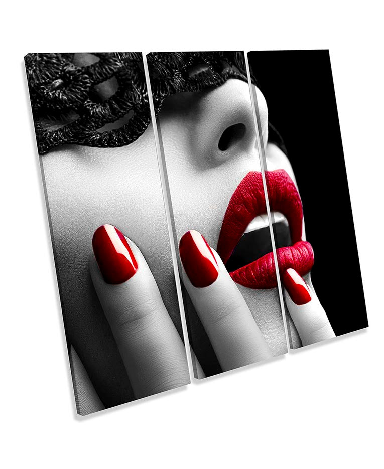 Red Lipstick Beauty Salon Black