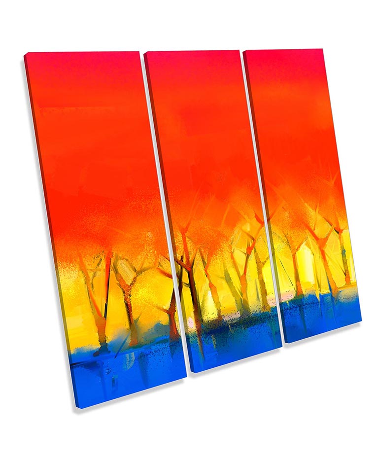 Abstract Sunset Trees Red