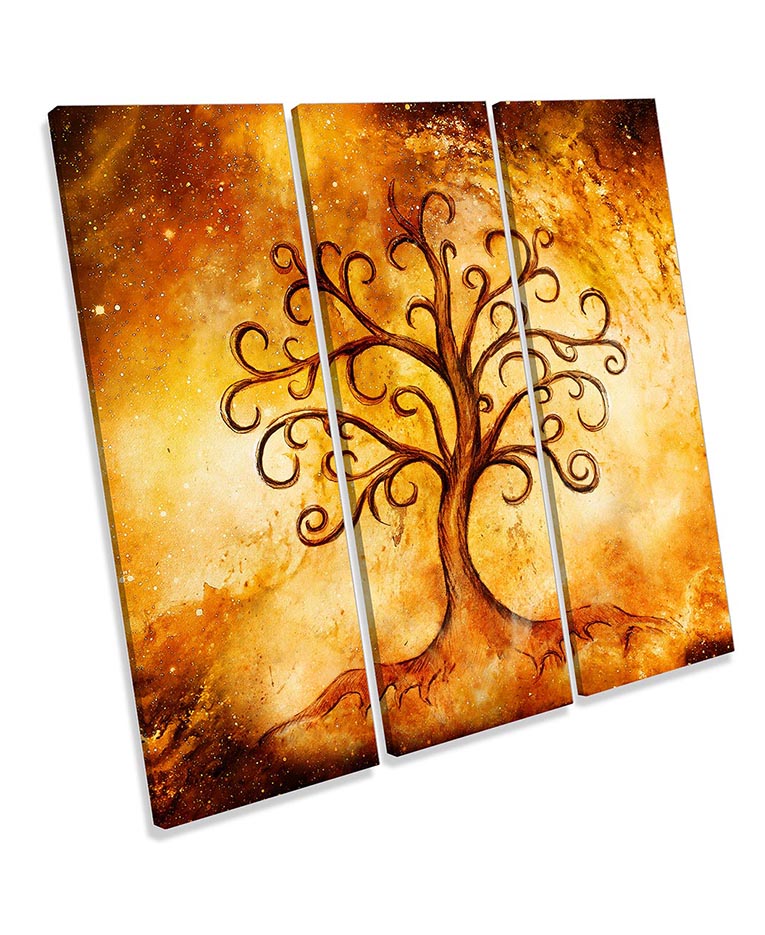 Majestic Sunset Tree Floral Brown