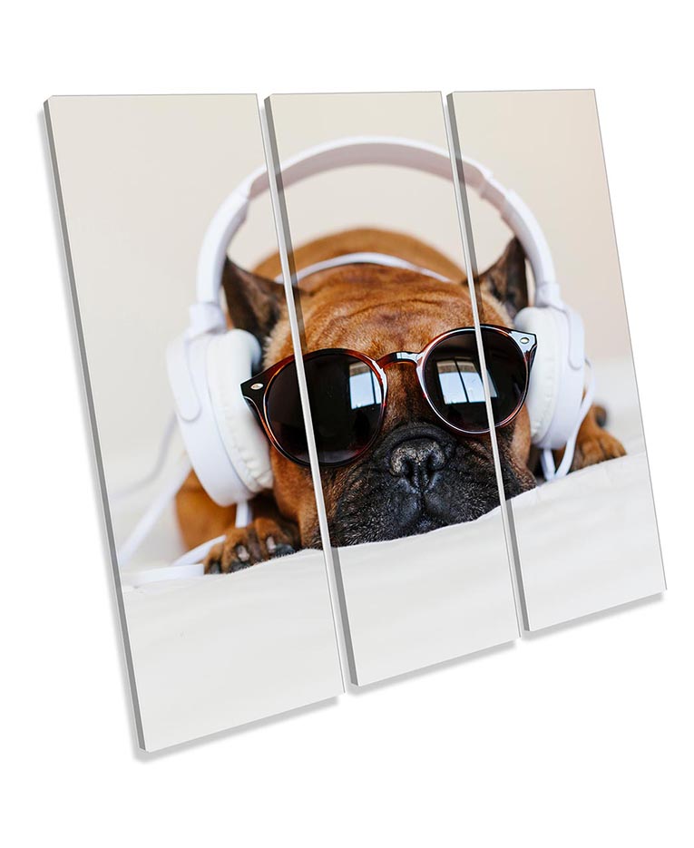 French Bulldog Headphones Grey