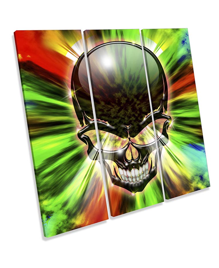Skull Psychedelic Flames Multi-Coloured