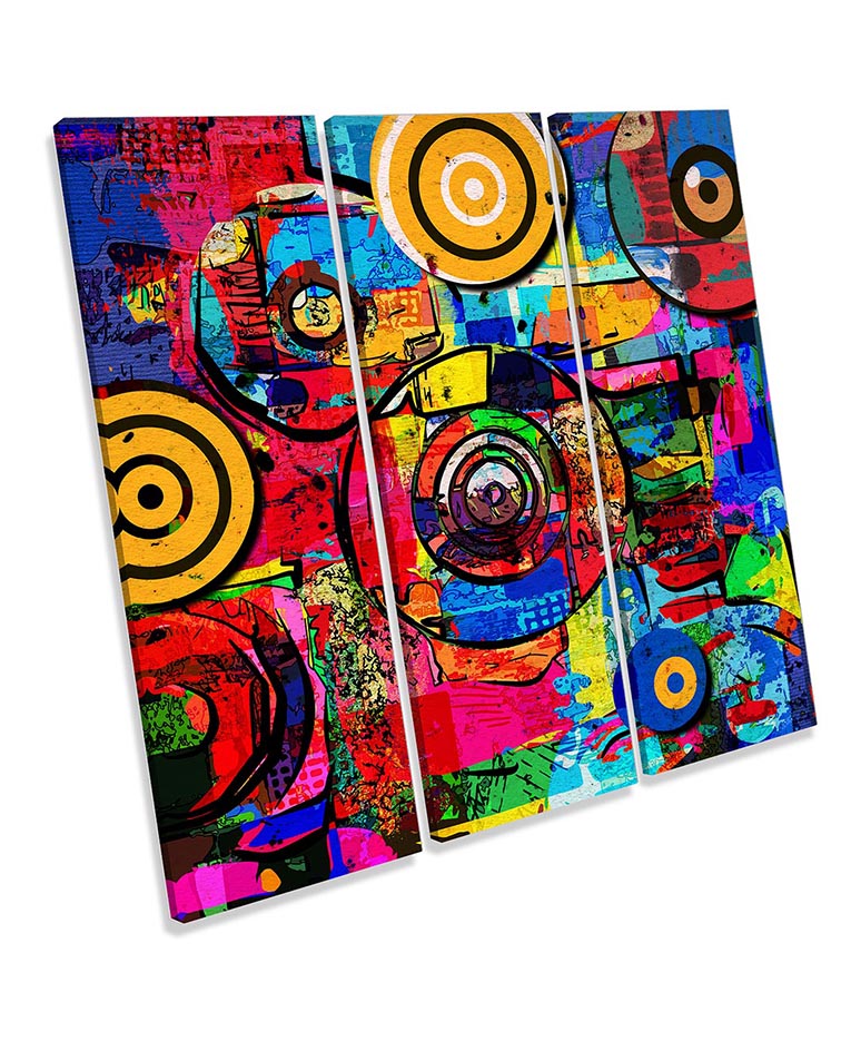 Mixed Grunge Circles Abstract Multi-Coloured