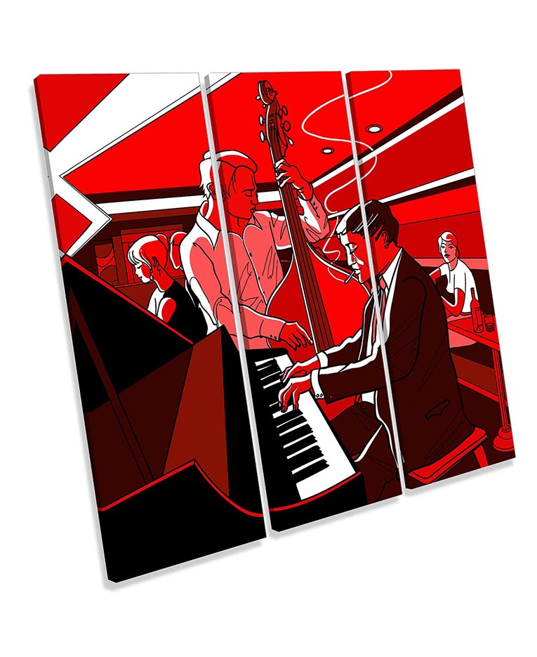 Jazz Band Bar Music Red