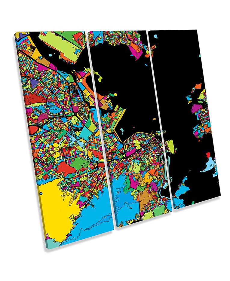 Rio de Janerio City Modern Map Multi-Coloured