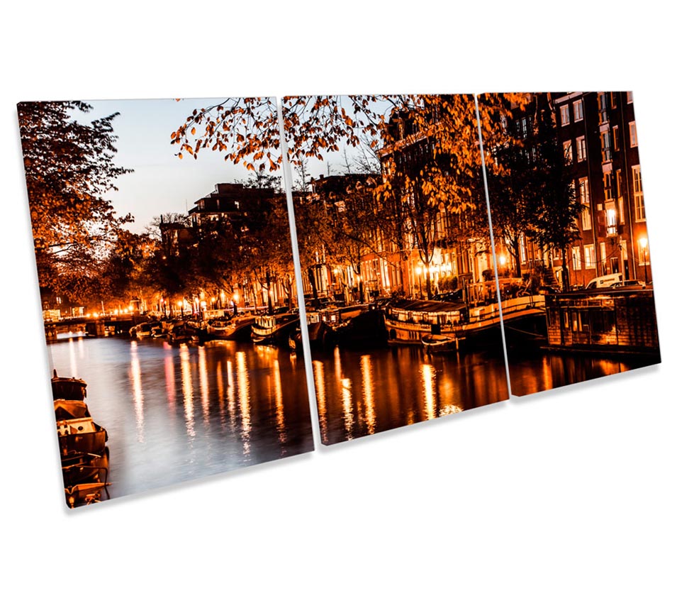 Amsterdam City Canal Night