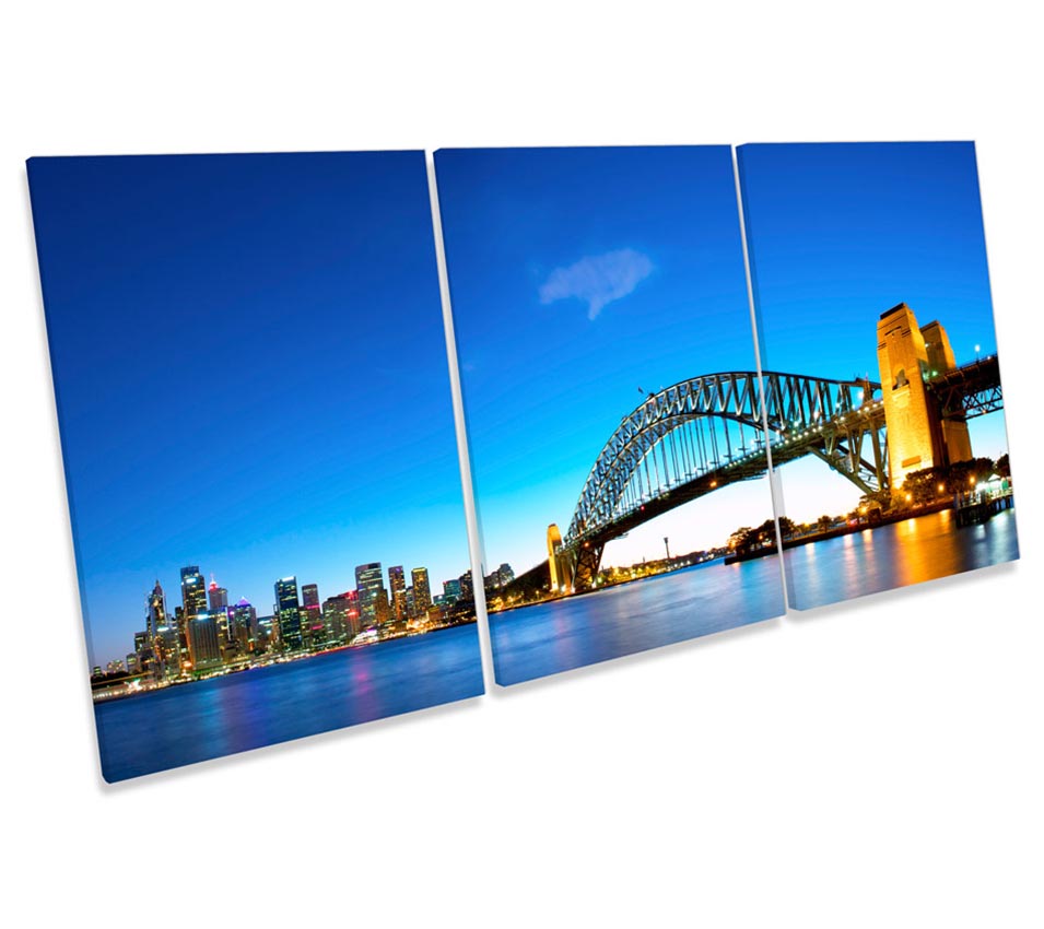 Sydney Harbour Skyline City Blue