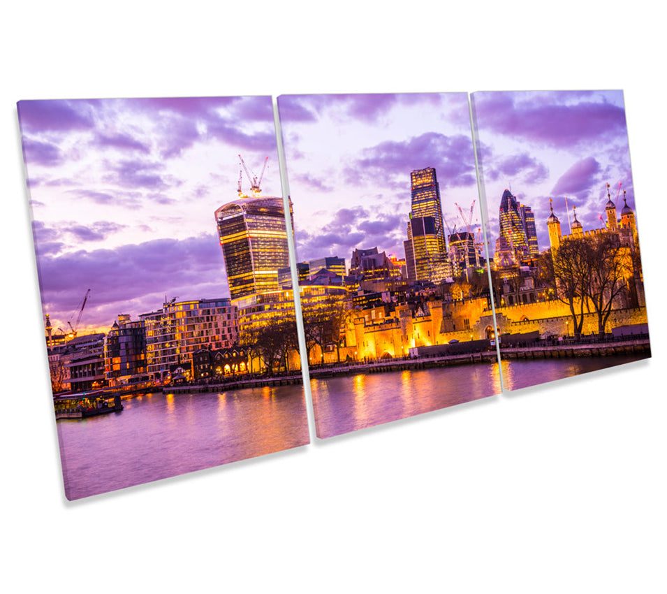 London City Skyline Purple