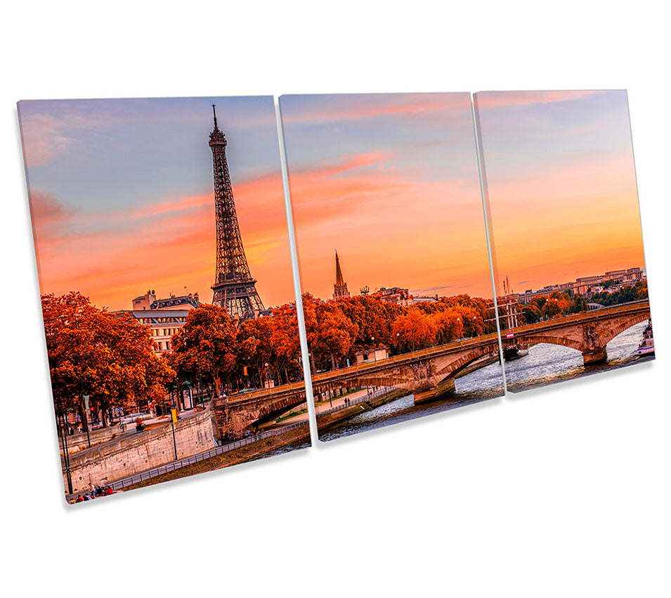 Eiffel Tower Sunset River Seine