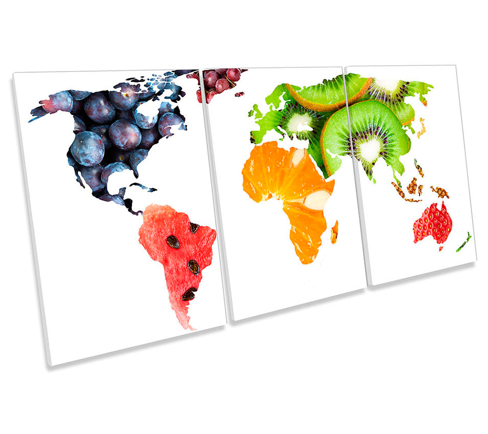 Map of World Fruit Multi-Coloured