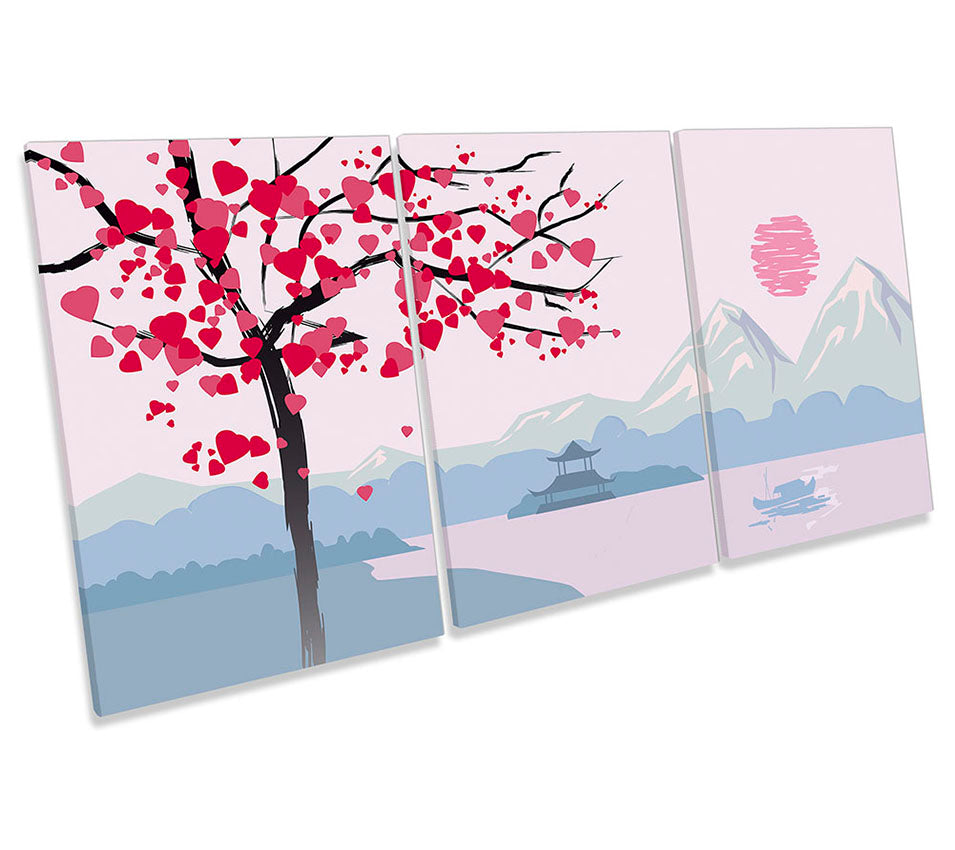 Japanese Asian Landscape Pink