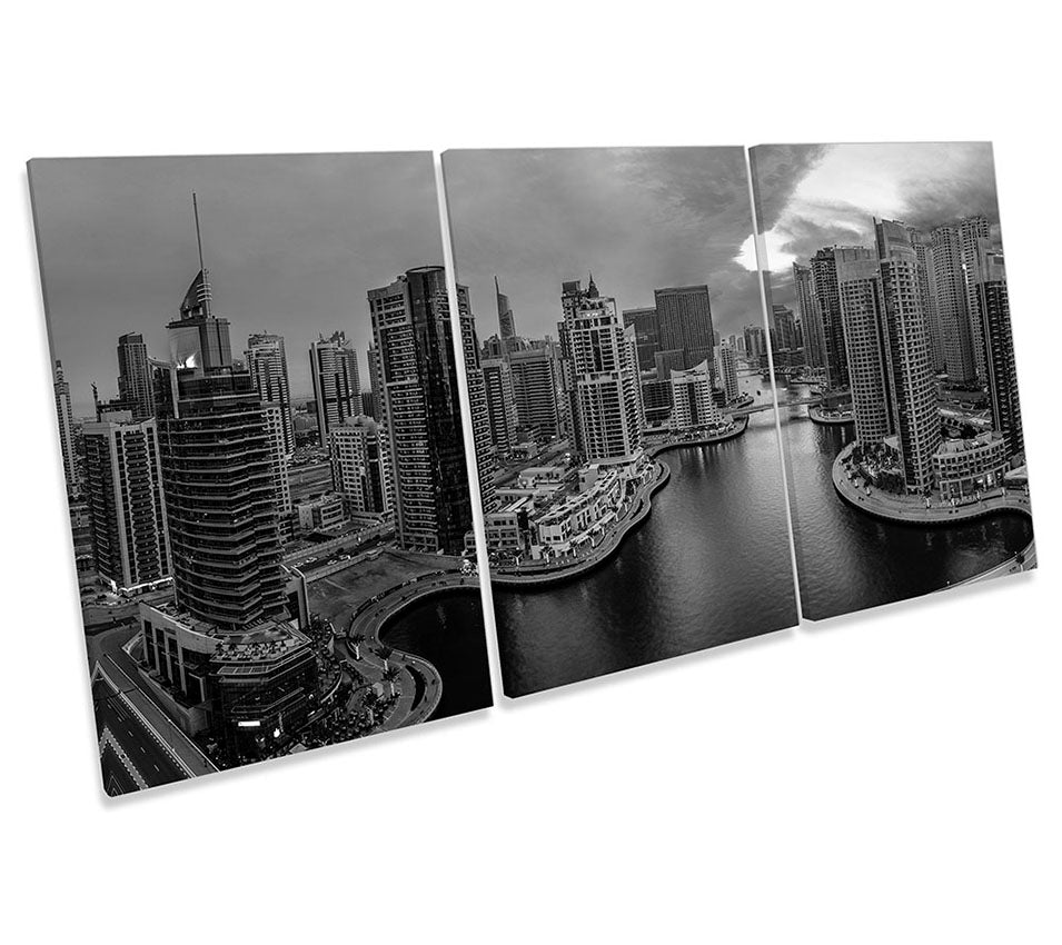 Dubai Marina Skyscrapers Black & White
