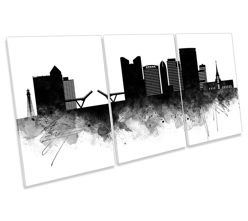 Fort Lauderdale Abstract City Skyline Black
