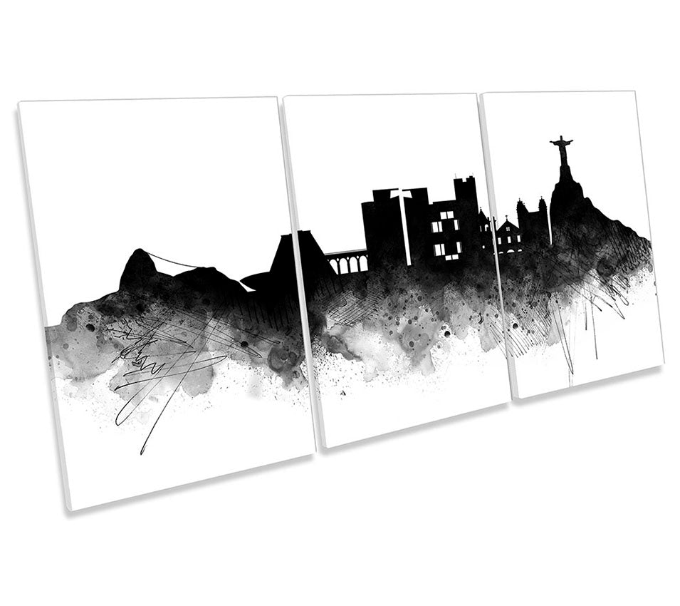 Rio de Janeiro Abstract City Skyline Black