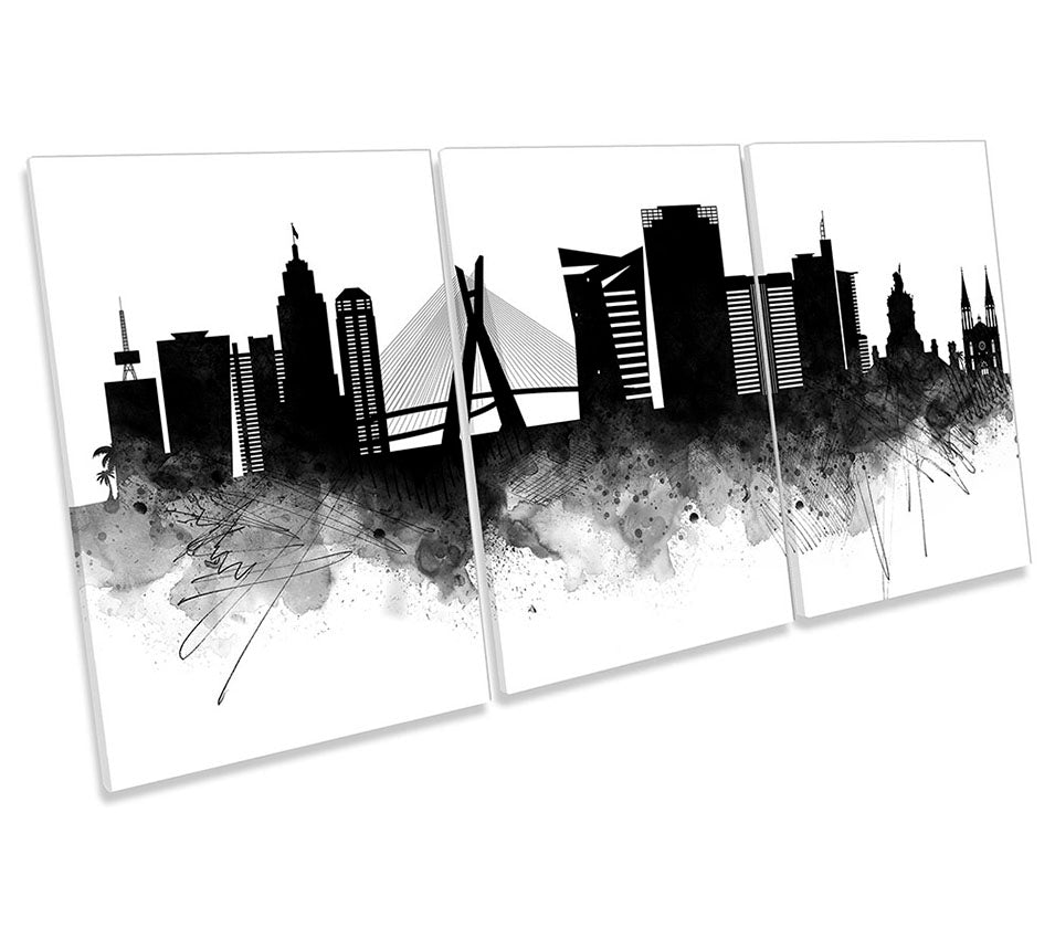 Sao Paulo Abstract City Skyline Black