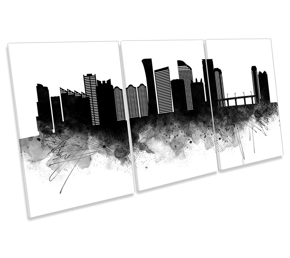 Sunny Isles Beach Abstract City Skyline Black