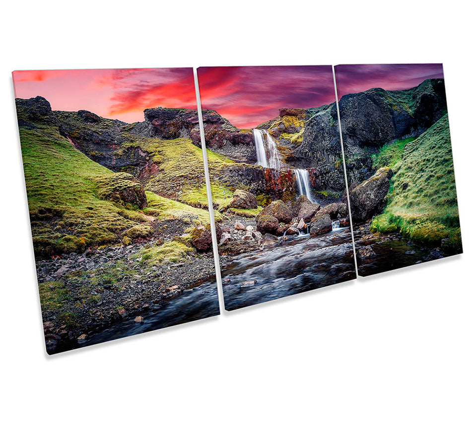 Iceland Landscape Waterfall Multi-Coloured