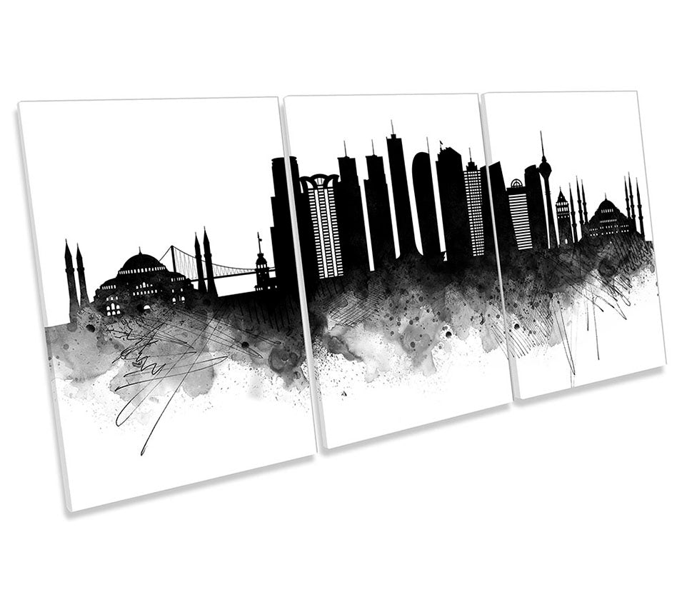 Istanbul Abstract City Skyline Black