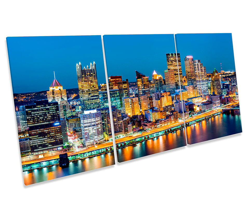 Pittsburgh City Skyline Blue