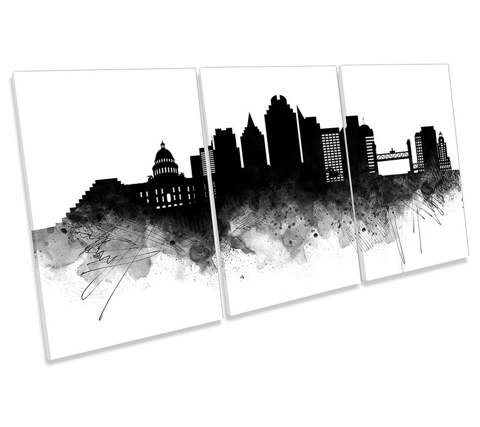 Sacramento Abstract City Skyline Black