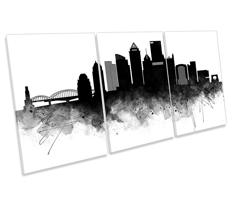 Pittsburgh Abstract City Skyline Black