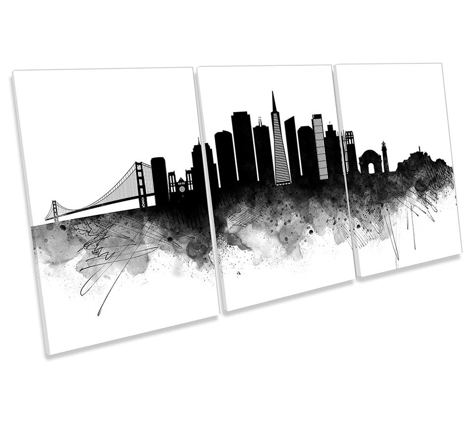 San Francisco Abstract City Skyline Black