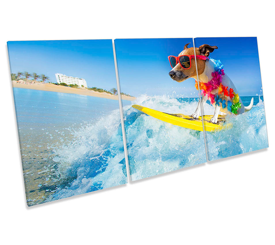 Jack Russell Dog Surfing Blue
