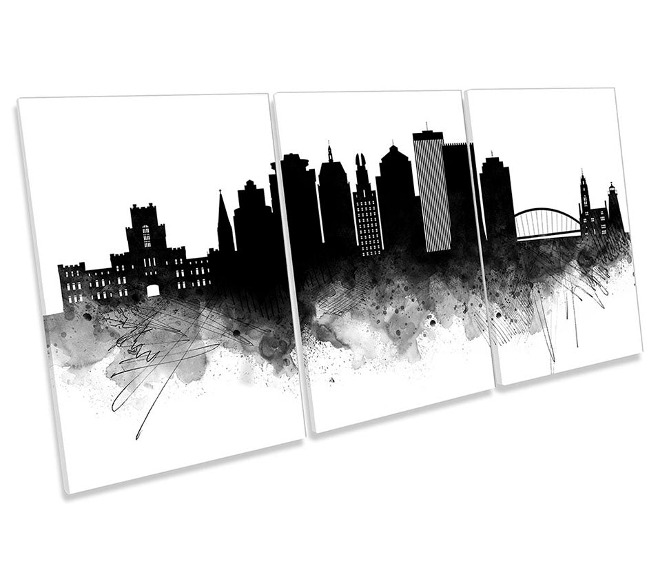 Rochester USA Abstract City Skyline Black