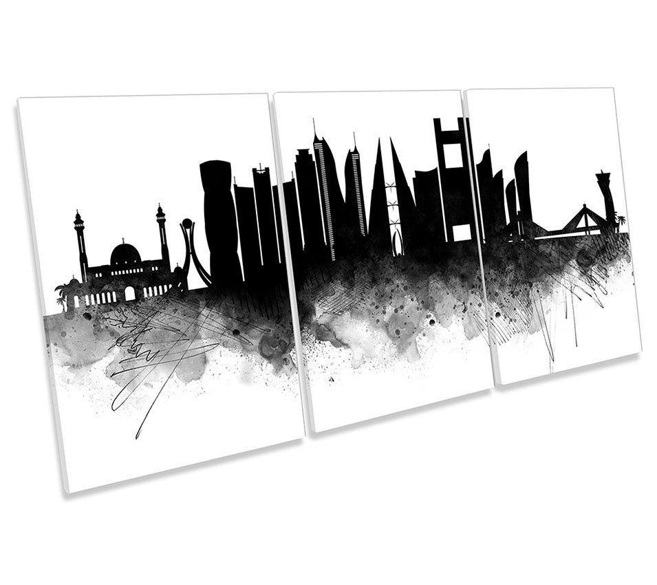 Manama Abstract City Skyline Black
