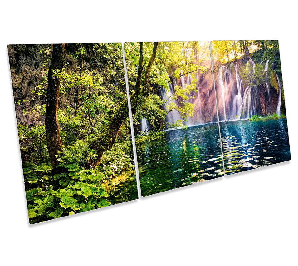 Tropical Waterfall Forest Green